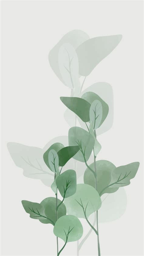 Leafy Minimalism Phone Wallpaper Background Nel 2024