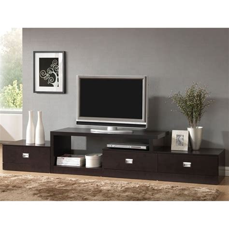 Contemporary Dark Brown Wood Tv Stand By Baxton Studio Free Shipping