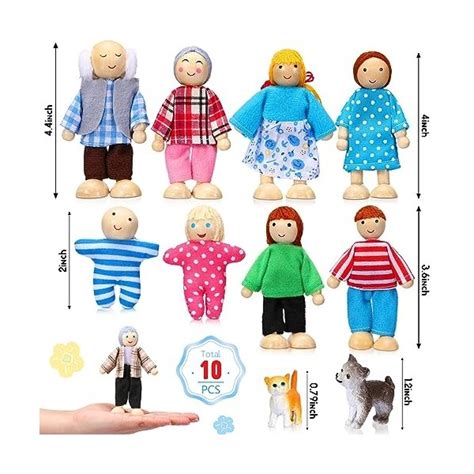 Pcs Ensemble De Poup Es Familiales En Bois Mini Figurines De Fam