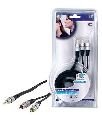 M Hq Ofc Mm Stereo Jack To Rca Phono Plugs Cable Gold Ebay