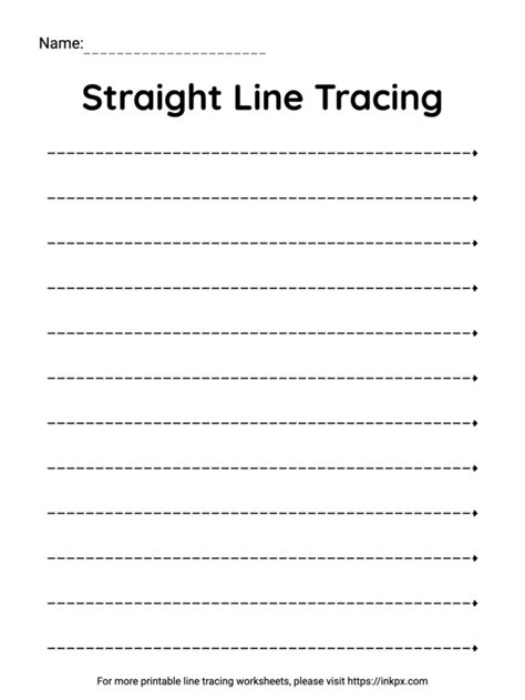 Printable Simple Horizontal Line Tracing Worksheet · Inkpx