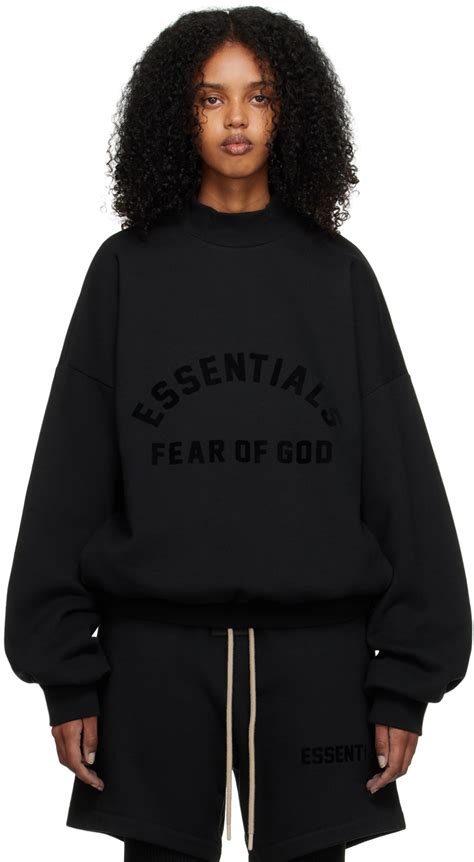 Essentials Black Bonded Sweatshirt Essentials