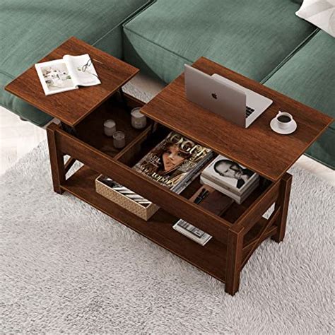 Seventable Coffee Table Lift Top Coffee Table With Storage Shelf And