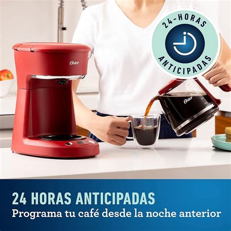 Cafetera Oster 12 Tazas Roja Programable Piquiomart