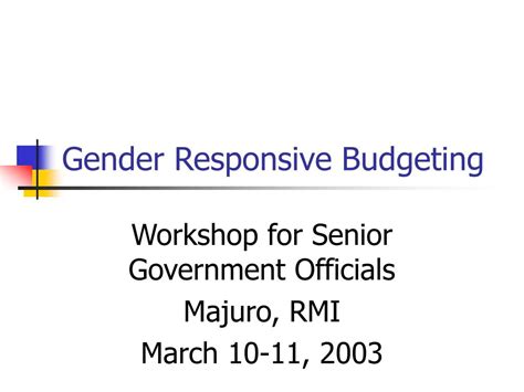 Ppt Gender Responsive Budgeting Powerpoint Presentation Free