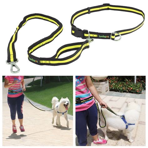 Lovinpet Hands Free Dog Leash Adjustable Leash Waist Belt Up To 45