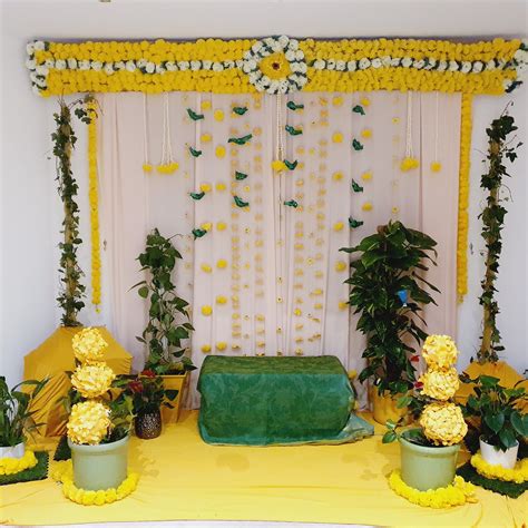 Haldi Mehndi Ceremony Decoration At home.Please check my youtube channel for full DIY video ...