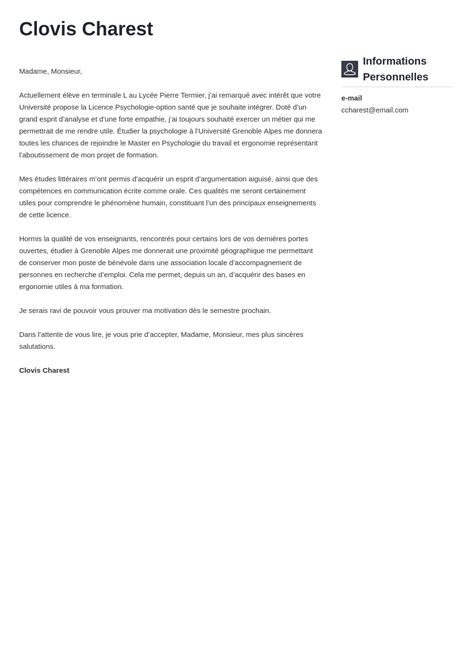 Lettre De Motivation Parcoursup Exemple Projet Motiv