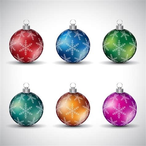 Coloridas Bolas De Navidad Brillantes Con Dise O De Copos De Nieve