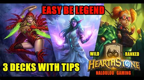 Hearthstone 3 Decks To Easy Be Legend Wild Ranked Priest Deck Rogue Deck Warlock Deck