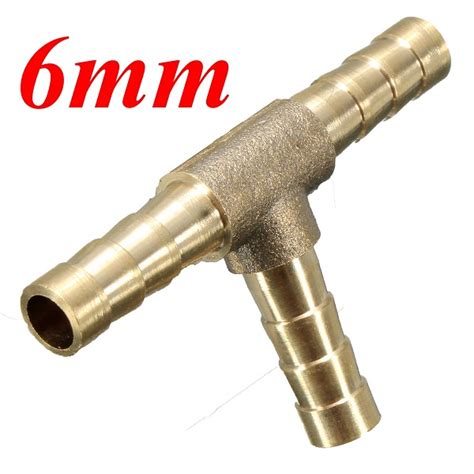 6mm 8mm 10mm 12mm Brass T Piece 3 Way Fuel Hose Joiner Connector For