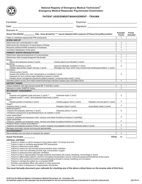 Nremt Trauma Assessment Fill Out Sign Online Dochub Off