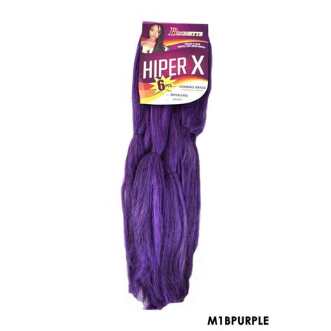 Cabelo Super Jumbão Jumbo HIPER X 400 gramas M1BPURPLE preto c roxo