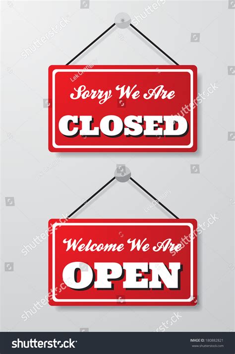 Open Closed Signs Vector Illustration Stock Vector Royalty Free