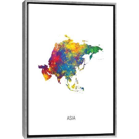 Asia Map | Watercolor map, Map art print, Posters art prints