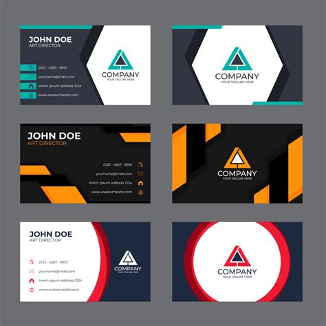 Modern Duo Chrome Business Card Design Template 10974226 Vector Art At