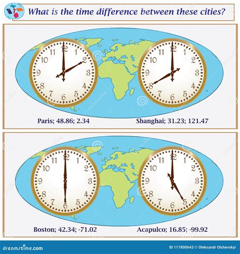 Logical Task. What is the Time Difference between these Cities? Stock