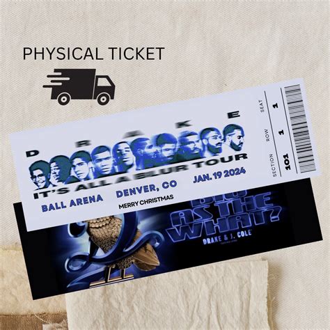 PHYSICAL TICKET Drake Concert Drake Tour Its All a Blur - Etsy