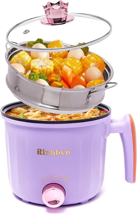 Amazon Rixhbvn Hot Pot Electric With Steamer Rapid Noodles Cooker