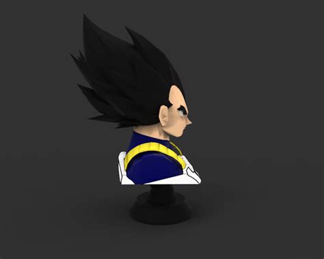 Archivo Stl Busto Dbz Vegeta Black Hair Modelo Imprimible En D