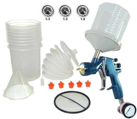 Devilbiss Finishline 3 Hvlp Spray Paint Gun And Dekups Cups 3 Tips Air