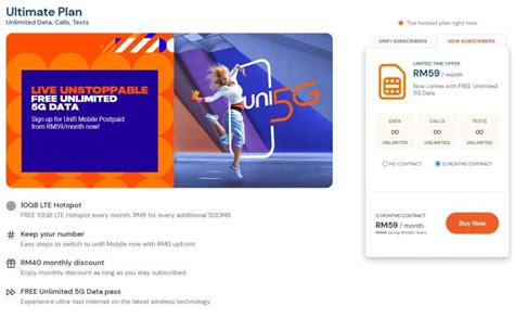 Uni G Tm Offers Unlimited G Data From Rm Month On Unifi Mobile