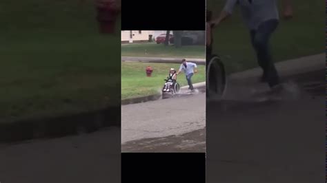 Great Father Going Through Puddles With His Disabled Daughter Youtube