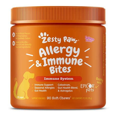 Zesty Paws Allergy And Immune Bites For Dogs 90 Ct Dog Immune System