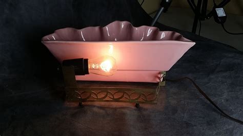 California Pottery Tv Lamp Miramar Pottery Pink Planter Tv Etsy