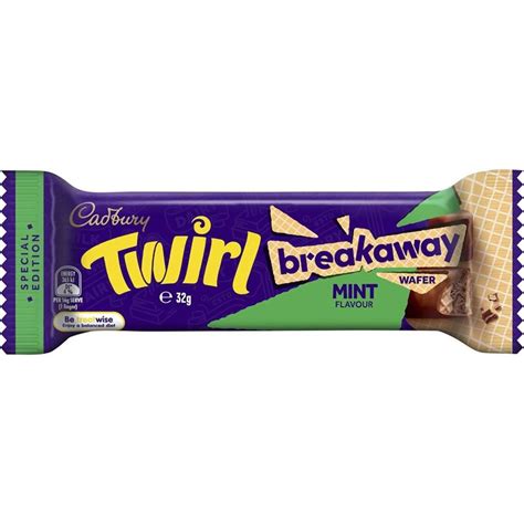 Cadbury Chocolate Twirl Breakaway Mint 32g Minchinbury Fruit Market