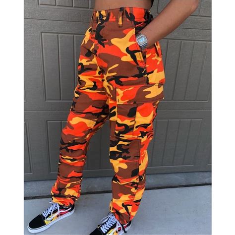 Pants Jumpsuits Orange Camo Pants Poshmark