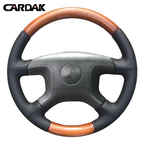 Cardak Schwarz K Nstliche Leder Auto Hand Gen Ht Lenkrad Abdeckung F R