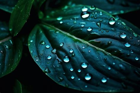 Premium Ai Image A Green Leaf With Water Drops On It