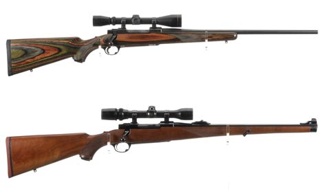 Two Ruger M77 Bolt Action Rifles With Scopes Rock Island Auction