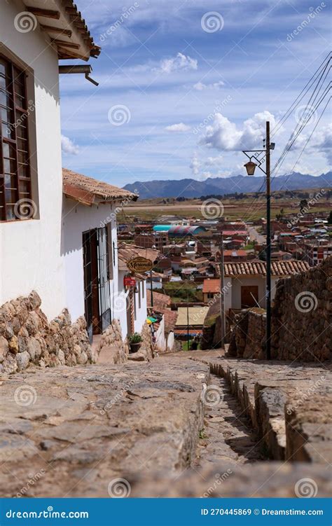 View Of The Streets Of The Town Of Chinchero In Cusco Editorial Stock
