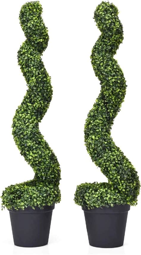 Amazon Goplus Feet Spiral Boxwood Artificial Topiary Trees