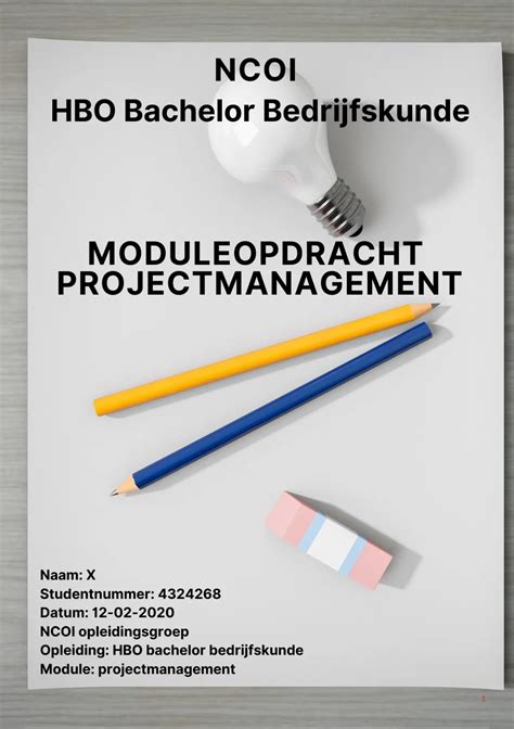 Ncoi Geslaagde Moduleopdracht Projectmanagement Hbo Bachelor