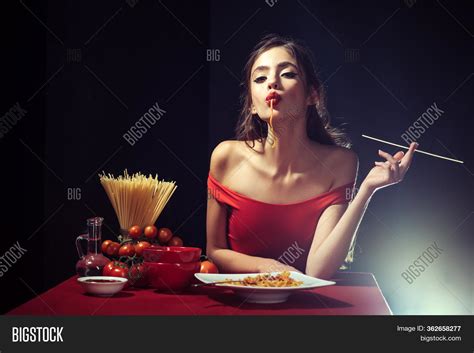 Italian Woman Eats Image And Photo Free Trial Bigstock