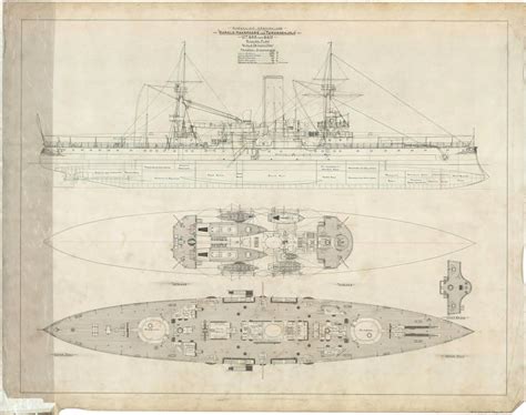 Armstrong Blueprint For Danish Tordenskjold Class Coastal Defence Ship