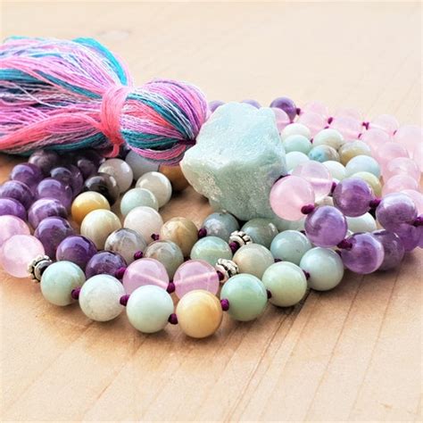 Mala Beads Mala Necklace Prayer Beads Knotted Mala Yoga Etsy