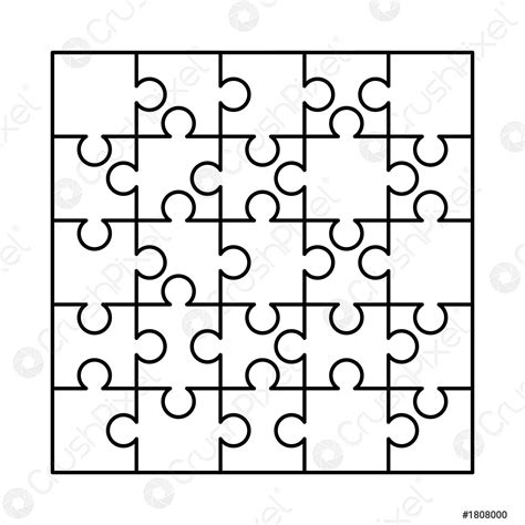 Piezas De Puzzles Blancos Dispuestos En Una Plantilla De Vector De