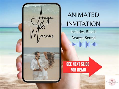 Beach Wedding Invitation Video Digital Template Wow Your Guests With