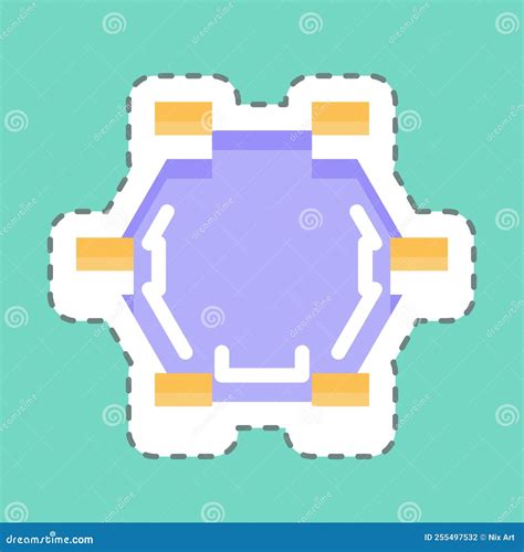 Sticker Line Cut Draw Polygon Related To Graphic Design Tools Symbol