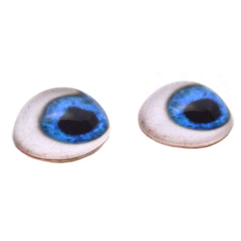 High Domed Side Glance Blue Human Glass Eyes Handmade Glass Eyes