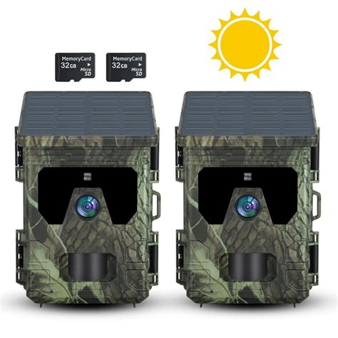 Suntekcam Solar Powered Game Camera【2 Pack】 50mp 4k Trail Camera With