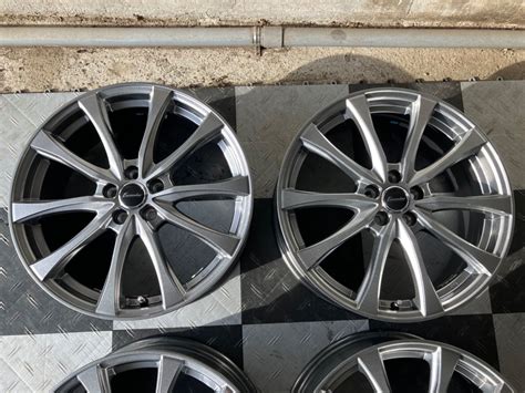 送料込み HOT STUFF Exceeder E07 ホットスタッフ エクシーダー E07 7 0J18 IS55 PCD100 5H 中古ホイール4本 スバルXV エクシーガ