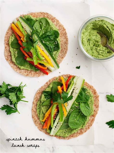 Spinach Hummus Lunch Wraps Recipe Love And Lemons