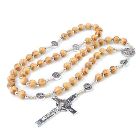 Perles De Chapelet Catholique En Bois D Olivier Faites Main Rossbw Ivr