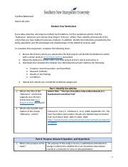 Redmond Ihp Module Four Worksheet Docx Cynthia Redmond March