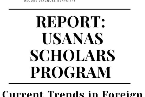 Report Usanas Scholars Program Usanas Foundation Decode Diagnose